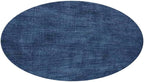 Hand Knotted Loom Wool ECO-Friendly Area Rugs - 6'x6', Round, Blue Color, Solid Plain Design, High Pile Thick Handmade Anti Skid Area Rugs for Living Room, Bed Room (L00111)