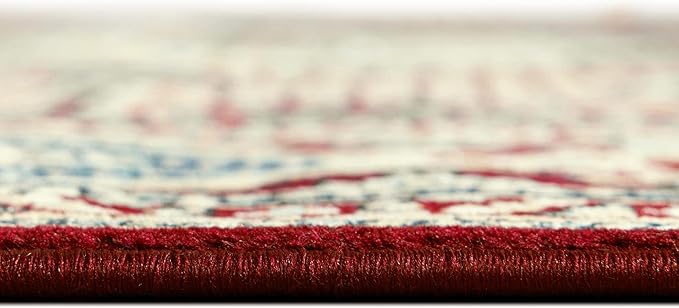 Unique Loom Narenj Collection Area Rug - Glasgow (5' 3" Round Burgundy/Blue)