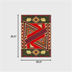Vintage Boho Area Rugs Multicolor Ethnic Style Geometric Splicing Carpets Bedroom Living Room Kitchen Floor Mats Indoor Outdoor Non-Shedding Runner Rug Home Décor Carpet 3' X 3'