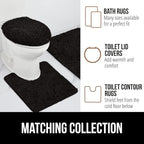GORILLA GRIP Bath Rug Mat 70x24, Thick Soft Absorbent Chenille, Quick Dry Microfiber Mats, Rubber Backing Washable Shower Floor Rugs, Bathmat Runner, US Designed Bathroom Home Decor Accessories Black