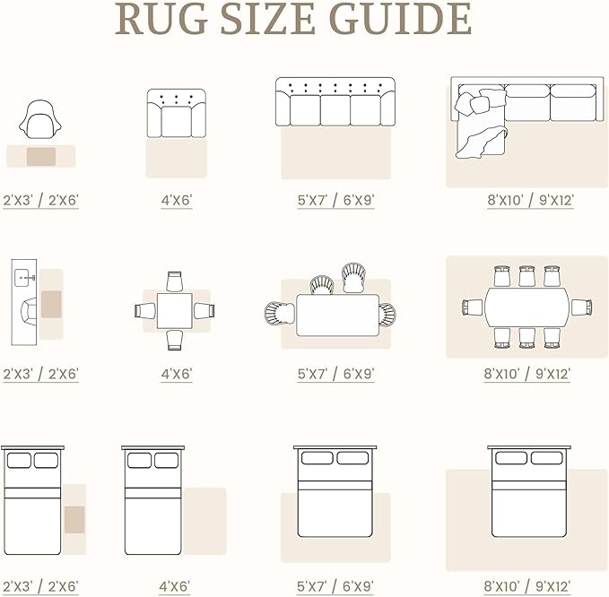 6x9 Area Rug Living Room: Washable Boho Geometric Moroccan Rug Neutral Modern Farmhouse Indoor Soft Non Slip Ultra Thin Printed Pattern Carpet for Dining Room Bedroom Nursery Home (Beige, 6'x9')