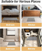 AMOAMI Upgraded Waffle Runner Rug Super Absorbent Non Slip Bath Mats for Bathroom Machine Washable Bathroom Runner Rug with Tassels, Ideal for Hallway Bedroom Laundry Room, 2' x 5', Darkgrey & Cream