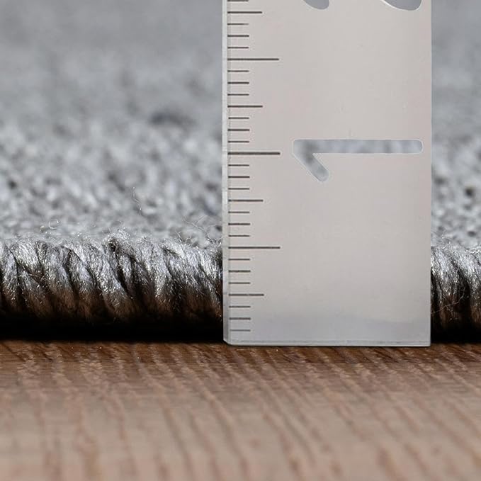 LUXE WEAVERS Modern Farmhouse Gray 5x7 Washable Area Rug, Anti-Slip Diamond Pattern Carpet
