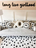 Hauteloom Tilos Dalmatian Small Shag Area Rug Door Mat - Shaggy Carpet - Dot Pattern - High Plush Pile - Black, White - 2' x 3'