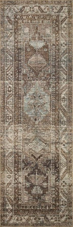 Loloi Amber Lewis Billie Collection, Clay & Sage 2'-6" x 12'-0" Area Rug – Antique & Distressed Accent Rugs for Living Room, Bedroom, Entryway & Hallway, No Shed High Traffic Area Home Decor Rug