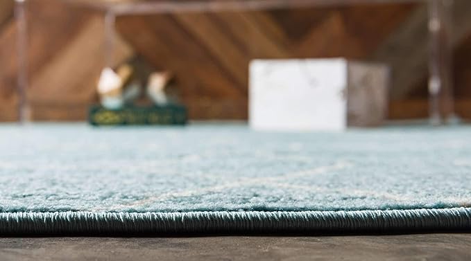 Unique Loom Trellis Frieze Collection Area Rug - Geometric (10' x 14' 1", Light Blue/ Ivory)