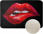 Red Lips Bath Mats for Bathroom Sexy Biting Red Hot Lips Kiss Floor Bath Rugs Machine Washable Bathmat Carpet Rug Room Decor for Shower Floor 20 X 31 Inch Mat