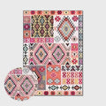 Vintage Boho Area Rugs Multicolor Ethnic Style Geometric Splicing Carpets Bedroom Living Room Kitchen Floor Mats Indoor Outdoor Non-Shedding Runner Rug Home Décor Carpet 2.6' X 5.2'