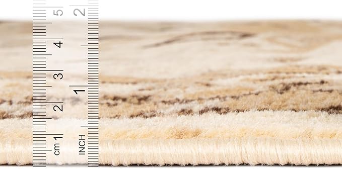 Unique Loom Taftan Collection Border Geometric Tribal Inspired Design Area Rug (8' 0 x 8' 0 Square, Ivory/ Tan)