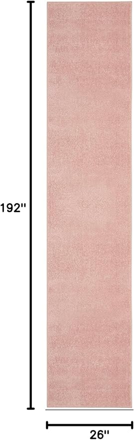Nourison Home Nourison Essentials Pink 2'2" x 16' Area Rug - Easy Clean, Non Shedding, Bed Room, Living Room, Dining Room, Kitchen (16' Runner)