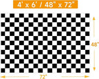 Checkered Rug 4x6 Rugs for Living Room Modern Minimalist Washable Black and White Checkered Non-Slip Large Rug for Office Playroom (Black and White, 4x6ft)