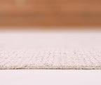 Hand-Tufted 100% Wool Pile Area Rug – Geometric Textured Grid Check Pattern – Thick and Durable Floor Carpet for Bedroom, Living Room, Kids Room, and Dining Area (Ivory Grey, 9' Round)