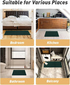 AMOAMI Upgraded Waffle Bath Mat, Super Absorbent Non Slip Bath Mats for Bathroom Floor, Machine Washable Bathroom Rugs with Tassels, Rubber Backed Bathroom Mats, Ultra Soft, 20" x 32", Dark Green