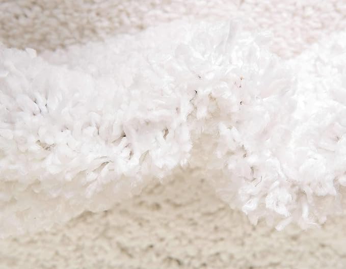 Unique Loom Davos Shag Collection Area Rug - Solid (6' 1" x 9' Rectangle, White/ Ivory)