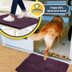 Muddy Mat® | Super Absorbent Door Mat Indoor, Microfiber Quick Dry Chenille Entryway Rug, Non-Slip Front Door Mat, Indoor Mats for Entryway, Machine Washable Pet Rug, Dark Purple 24"x36"