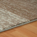 Superior Indoor Area Rug, Jute Backed, Modern Geometric Patchwork Floor Decor for Bedroom, Office, Living Room, Entryway, Hardwood Floors, Rockwood Collection, 5' x 8', Light Blue-Ivory