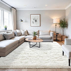 Beglad Fluffy Area Rugs 3 x 5 Feet, Modern Minimalist Style Shag Rugs, Non-Slip Indoor Carpet Soft Rugs for Bedroom, Living Room Cream White