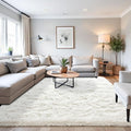 Beglad Shag Rugs for Living Room, Cream White Area Rugs 5x7 Feet Upgrade Anti-Skid Modern Minimalist Style Memory Foam Rugs for Bedroom, Indoor Carpet Suitable for Girls and Adults Room Decor