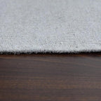 Rugsotic Carpets Hand Woven Flat Weave Kilim Wool ECO-Friendly Area Rugs - 4'x6', Rectangle Shape, Light Silver Color, Solid Plain Design, Low Pile Handmade Rugs for Living Room (D00111)