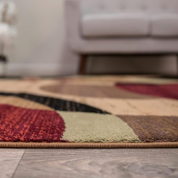 Rugshop Contemporary Abstract Circles Perfect for high Traffic Areas of Your Living Room,Bedroom,Home Office,Kitchen Easy Cleaning Runner Rug 2' x 7'2" Multi