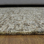 Hand Tufted Wool ECO-Friendly Area Rugs - 8'x10', Rectangle Shape, Dark Brown & Beige, Solid Plain Design, High Pile Handmade Area Rugs for Living Room, Bed Room (KWC111)