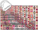 Vintage Boho Area Rugs Multicolor Ethnic Style Geometric Splicing Carpets Bedroom Living Room Kitchen Floor Mats Indoor Outdoor Non-Shedding Runner Rug Home Décor Carpet 2.6' X 5.2'
