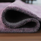 Hand Knotted Loom Wool ECO-Friendly Area Rugs - 8'x8', Octagon, Purple Color, Solid Plain Design, High Pile Thick Handmade Anti Skid Area Rugs for Living Room, Bed Room (L00111)