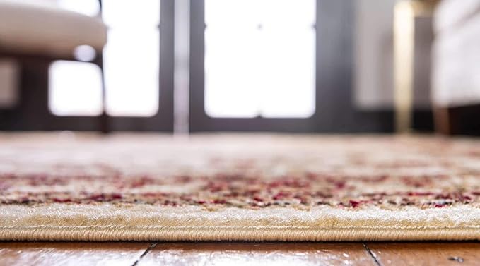 Unique Loom Voyage Collection Traditional Oriental Classic Intricate Design Area Rug (7' 0 x 10' 0 Rectangular, Ivory/Gold)