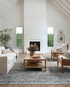 Loloi Amber Lewis Billie Collection BIL-05 Denim/Blush 10'-0" x 14'-0", 0.19" Thick Area Rug