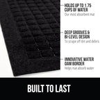 GORILLA GRIP Front Door Mat, Indoor Outdoor Ultra Absorbent HydroAbsorb Doormat, Absorbs Up to 1.7 Cups of Water, Stain and Fade Resistant, Rubber Backing Doormats, Captures Dirt, 2 Pack, 29x17 Black