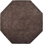 Hand Knotted Loom Wool ECO-Friendly Area Rugs - 8'x8', Octagon, Brown Color, Solid Plain Design, High Pile Thick Handmade Anti Skid Area Rugs for Living Room, Bed Room (L00111)