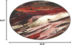 SAFAVIEH Glacier Collection Area Rug - 5'3" Round, Red & Multi, Modern Abstract Design, Non-Shedding & Easy Care, Ideal for High Traffic Areas in Living Room, Bedroom (GLA126A)