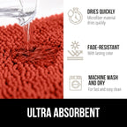 GORILLA GRIP Bath Rug Mat 30x20, Thick Soft Absorbent Chenille, Quick Dry Microfiber Mats, Rubber Backing Washable Shower Floor Rugs, US Designed Bathroom Bathmat Accessories, Decor, Sunset Orange