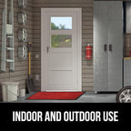 GORILLA GRIP 100% Waterproof All-Season WeatherMax Doormat US Designed Natural Rubber, Stain and Fade Resistant, Low Profile Indoor Outdoor Door Mats, Easy Clean Patio Mat, 17x29, Red Vintage Wine