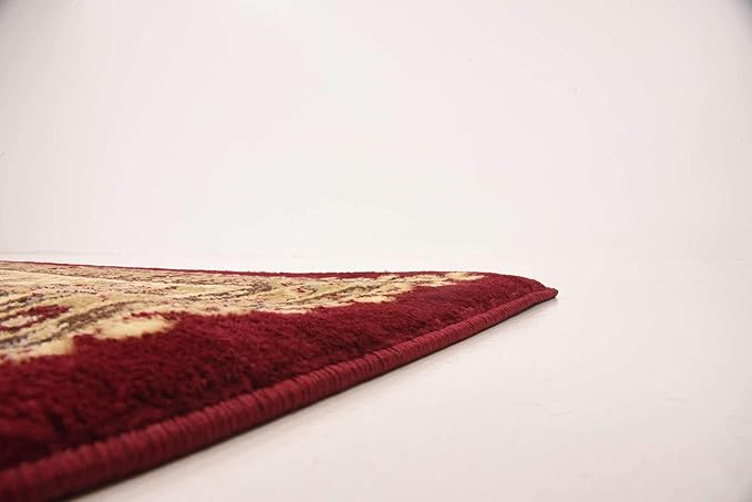 Unique Loom Voyage Collection Traditional Oriental Classic Intricate Design Area Rug (8' 0 x 8' 0 Square, Red/Gold)
