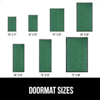 GORILLA GRIP Waterproof Traffic Guard Door Mat, 47x35, Heavy Duty Entryway Mats, Strong Rubber Back Commercial Utility Rugs for Office Hallway, Garage Floor and Home, Low Profile Carpet Runner, Green