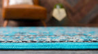 Unique Loom Sialk Hill Collection Area Rug - Washington (9' x 12' Rectangle Turquoise/Black)