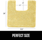 GORILLA GRIP Bath Rug Mat, Thick Soft Absorbent Chenille, Rubber Backing Quick Dry Microfiber Mats, Machine Washable Rugs for Shower Floor, Bathroom Runner Bathmat Accessories Décor, Contour, Yellow