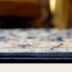 Rugs.com Yasmin Collection Rug – 8 Ft Round Navy Blue Medium Rug Perfect for Kitchens, Dining Rooms