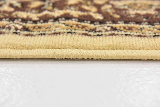 Unique Loom Reza Collection Traditional Persian Style Area Rug, 2 ft 7 in x 10 ft, Ivory/Brown