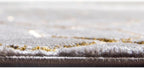 Unique Loom Glam Collection Area Rug - Trellis (5' 3" Round, Gray Gold/ Gold)