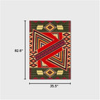 Vintage Boho Area Rugs Multicolor Ethnic Style Geometric Splicing Carpets Bedroom Living Room Kitchen Floor Mats Indoor Outdoor Non-Shedding Runner Rug Home Décor Carpet 3' X 7'