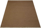 Rugsotic Carpets Hand Woven Flat Weave Kilim Wool ECO-Friendly Area Rugs - 3'x5', Rectangle Shape, Cream Color, Solid Plain Design, Low Pile Handmade Area Rugs for Living Room, Bed Room (D00111)
