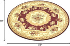 Unique Loom Versailles Collection Traditional Classic Floral Motif Area Rug (6 ft Round, Burgundy/ Ivory)