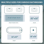 Uphome Bathroom Rugs Runner, Distressed Farmhouse Boho Light Blue Bath Mat, Non Slip Washable Long Bath Rugs, Vintage Traditonal Soft Velvet Bathroom Runner for Bathtub Sink Shower, 18x47 inch