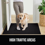 GORILLA GRIP Front Door Mat, 72x24, Indoor Outdoor Ultra Absorbent HydroAbsorb Doormat, Absorbs Up to 2.75 Cups of Water, Stain and Fade Resistant, Rubber Backing Doormats, Captures Dirt, Black