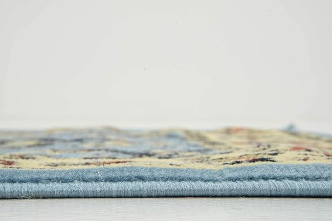 Unique Loom Sialk Hill Collection Area Rug - Washington (2' 11" x 16' 5" Runner Light Blue/Navy Blue)