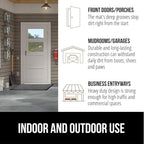 GORILLA GRIP Waterproof Traffic Guard Door Mat, 59x24, Heavy Duty Entryway Mats, Strong Rubber Back Commercial Rugs for Office Hallway, Garage Floor and Home, Low Profile Carpet Runner, Light Gray
