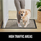 GORILLA GRIP 100% Waterproof All-Season WeatherMax Doormat 35x23, US Designed Natural Rubber, Stain and Fade Resistant, Low Profile Indoor Outdoor Door Mats, Easy Clean Patio Mat, Sand Beach