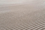 Revival Rugs Stripe 3'11"x6'1" Machine Washable Area Rug for Kitchen Bedroom - 100% Recycled Oeko-TEX Certified, Medium Pile, Taupe